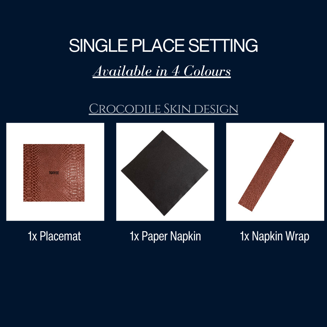 Single Place Setting (Faux Croc Skin Design) - Place MattersSingle - Place - Setting