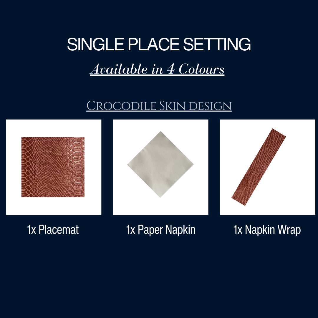Single Place Setting (Faux Croc Skin Design) - Place MattersSingle - Place - Setting
