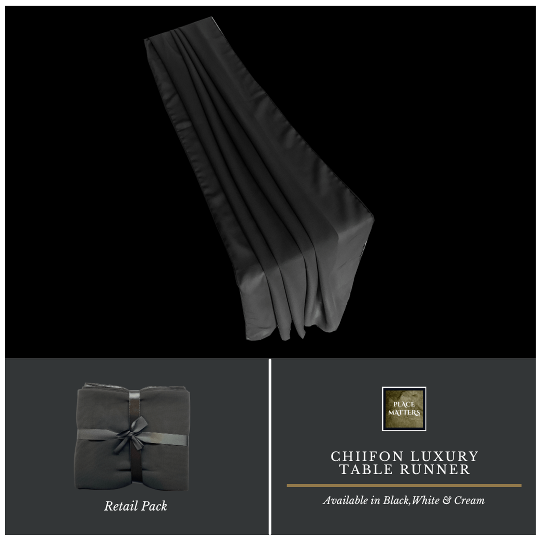 Chiffon Black Table Runners - Place MattersTable Runners