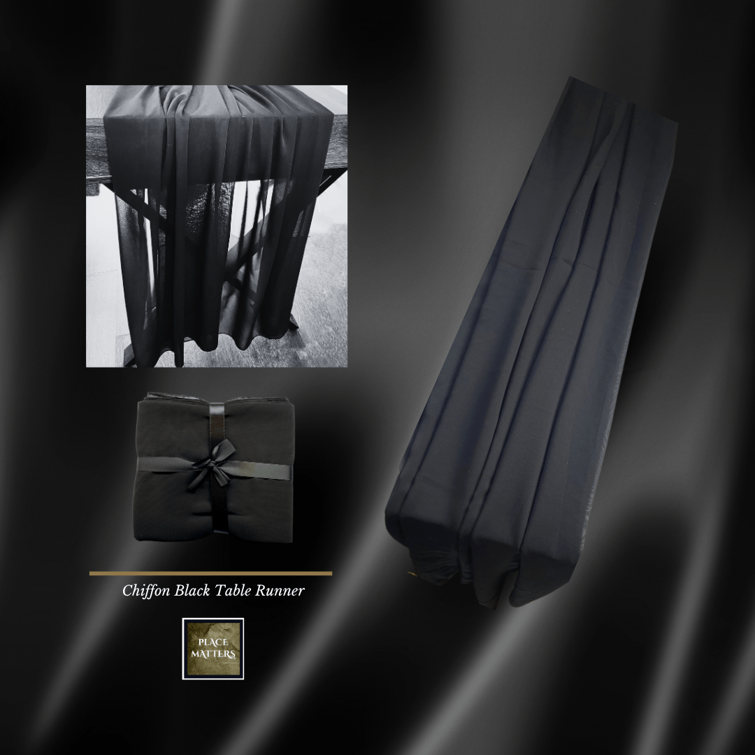 Chiffon Black Table Runners - Place MattersTable Runners