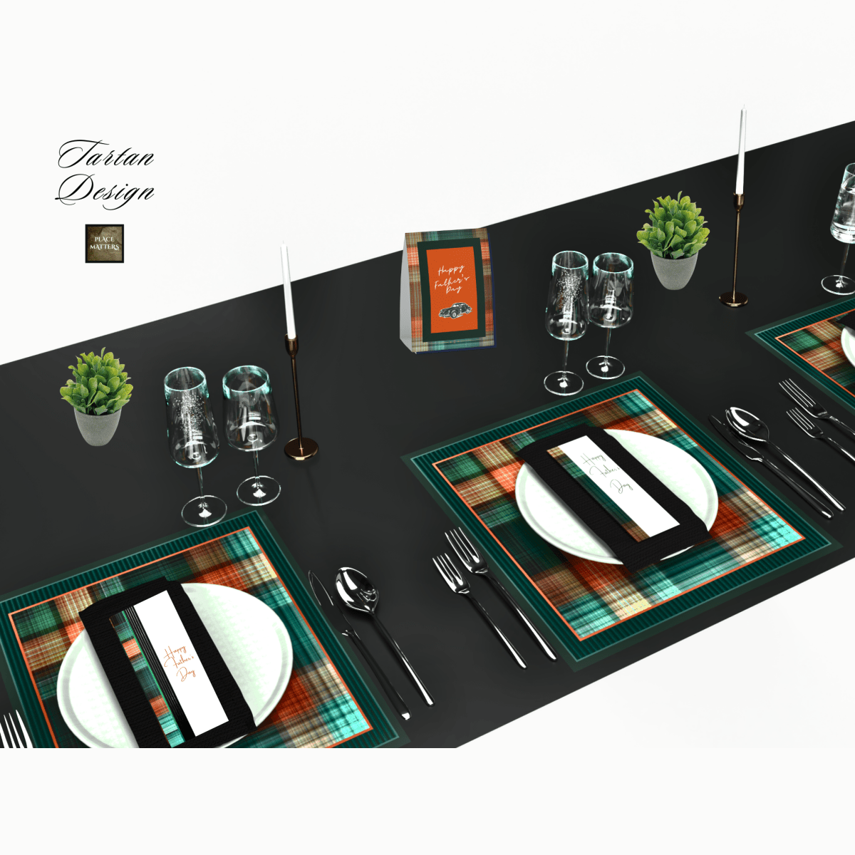 Father's Day Table Setting Pack For 10|Place Matters - Place MattersTable Setting Packs with Table Runner