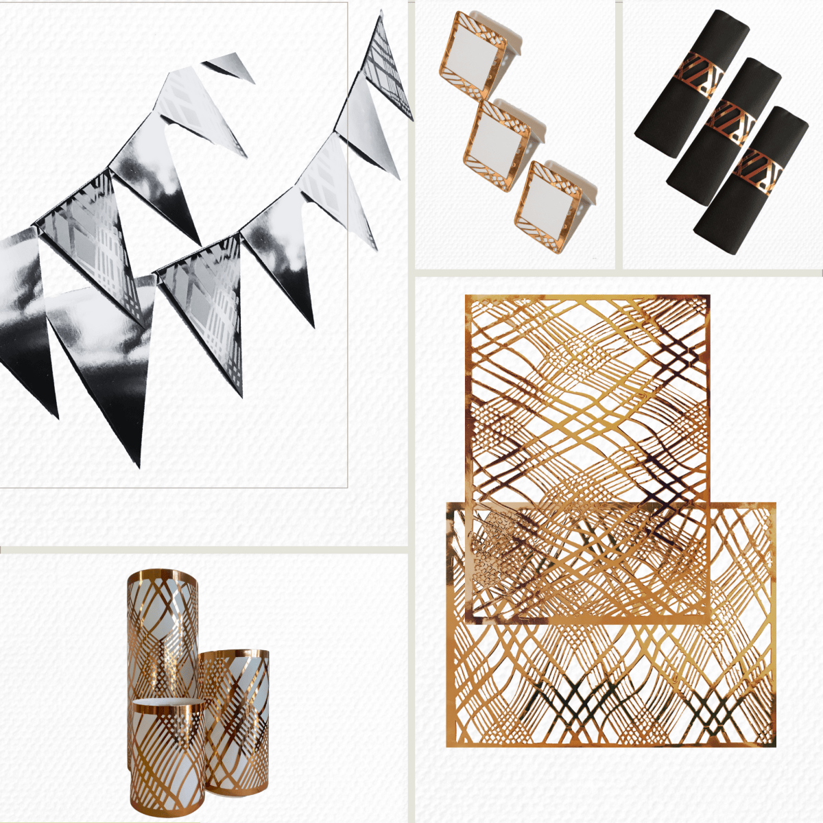 Gatsby Gold Party Pack Weave Design - Place MattersParty Pack