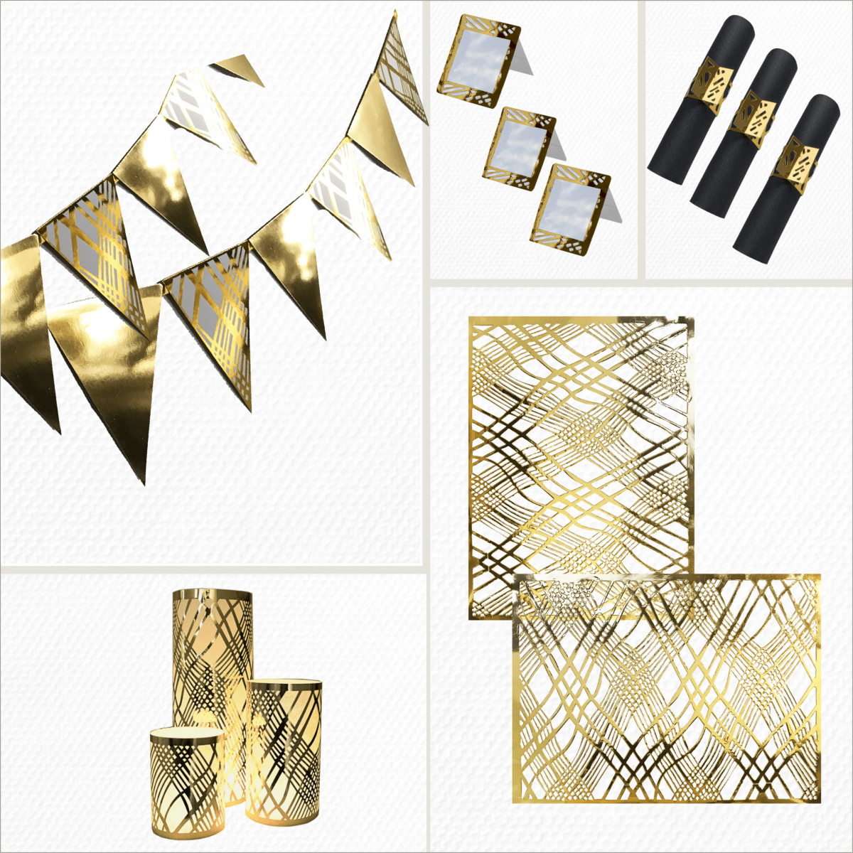 Gatsby Gold Party Pack Weave Design - Place MattersParty Pack