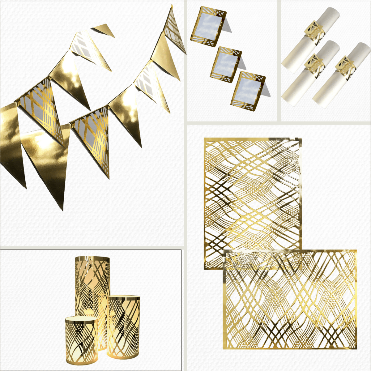 Gatsby Gold Party Pack Weave Design - Place MattersParty Pack