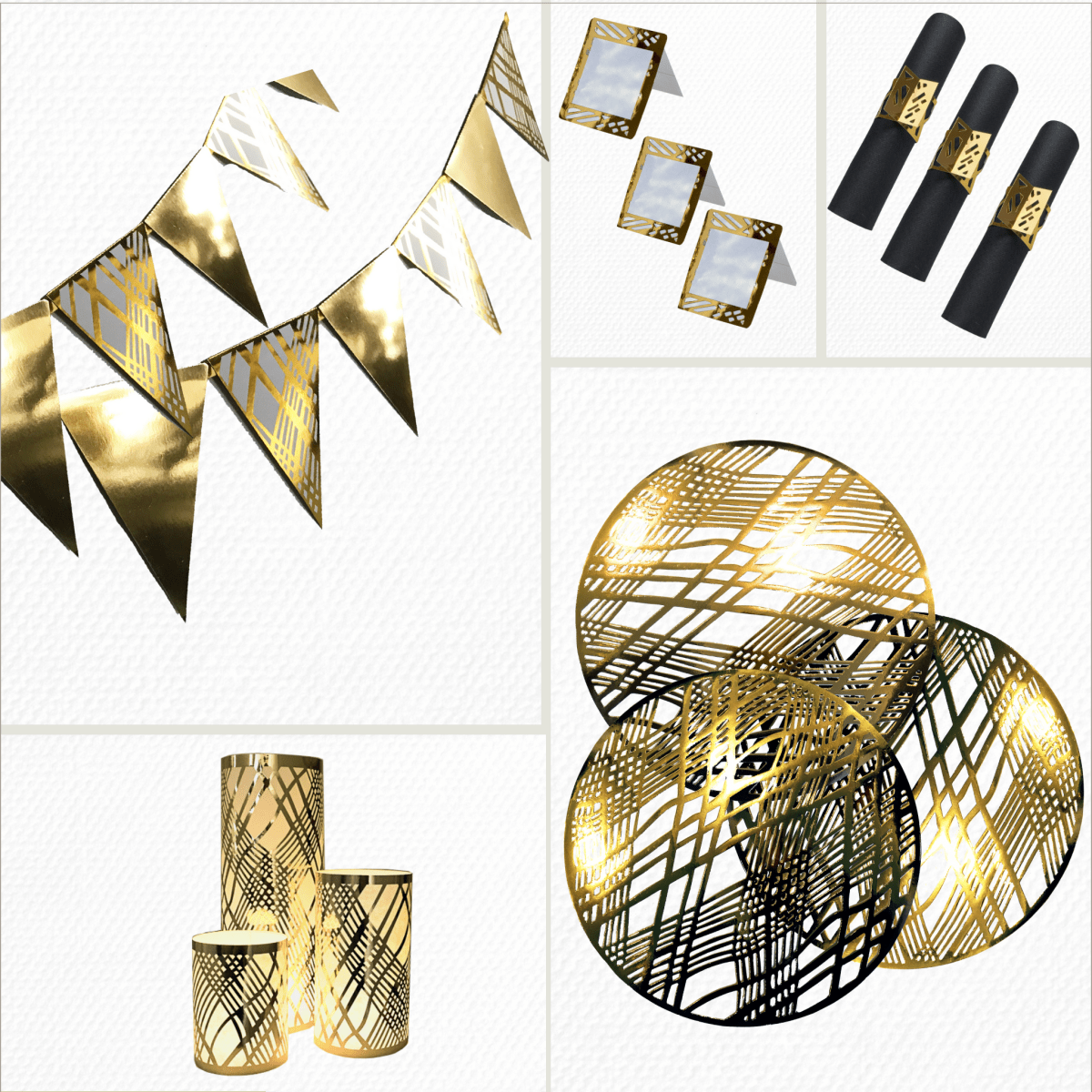 Gatsby Gold Party Pack Weave Design - Place MattersParty Pack