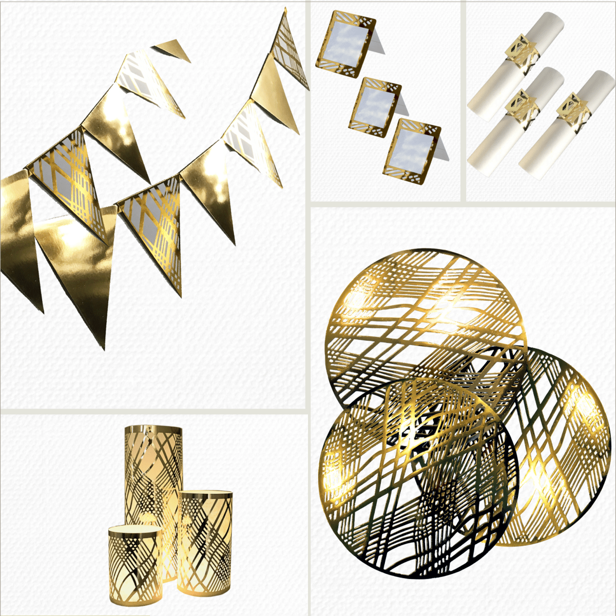 Gatsby Gold Party Pack Weave Design - Place MattersParty Pack