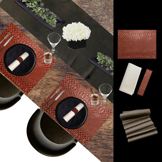 Masculine Table Setting Party Pack - Place MattersTable Setting Packs with Table Runner