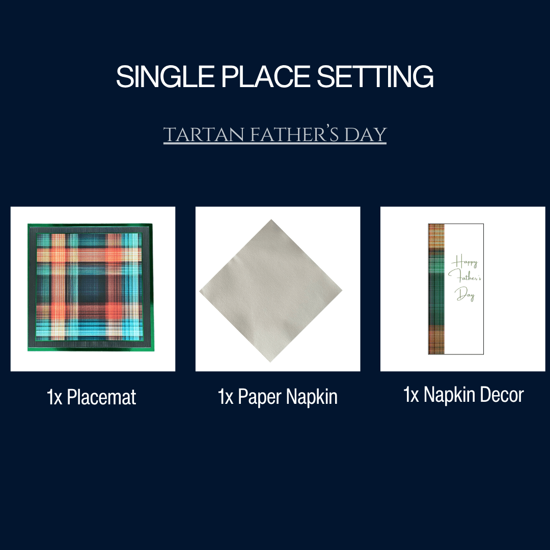 Single Place Setting (Father's Day Tartan Design) - Place MattersSingle Place Setting
