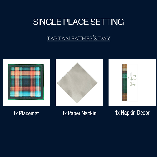 Single Place Setting (Father's Day Tartan Design) - Place MattersSingle Place Setting