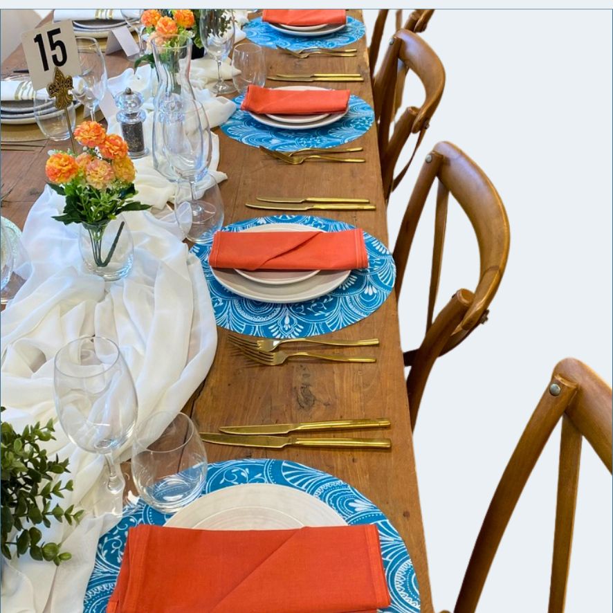 Teal Milano Design Placemats – Pack of 20 | Place Matters - Place Matters