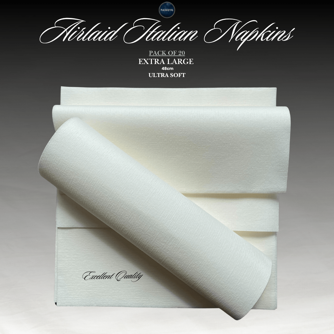 White Paper Napkins (Luxury Airlaid Paper) (Extra Large) - Place MattersNapkins