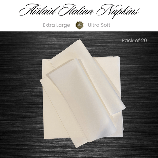 White Paper Napkins (Luxury Airlaid Paper) (Extra Large) - Place MattersNapkins