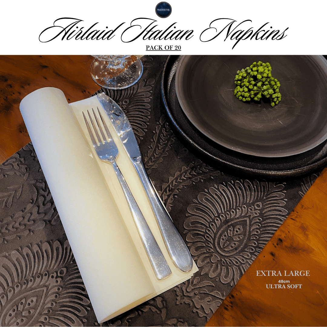 White Paper Napkins (Luxury Airlaid Paper) (Extra Large) - Place MattersNapkins