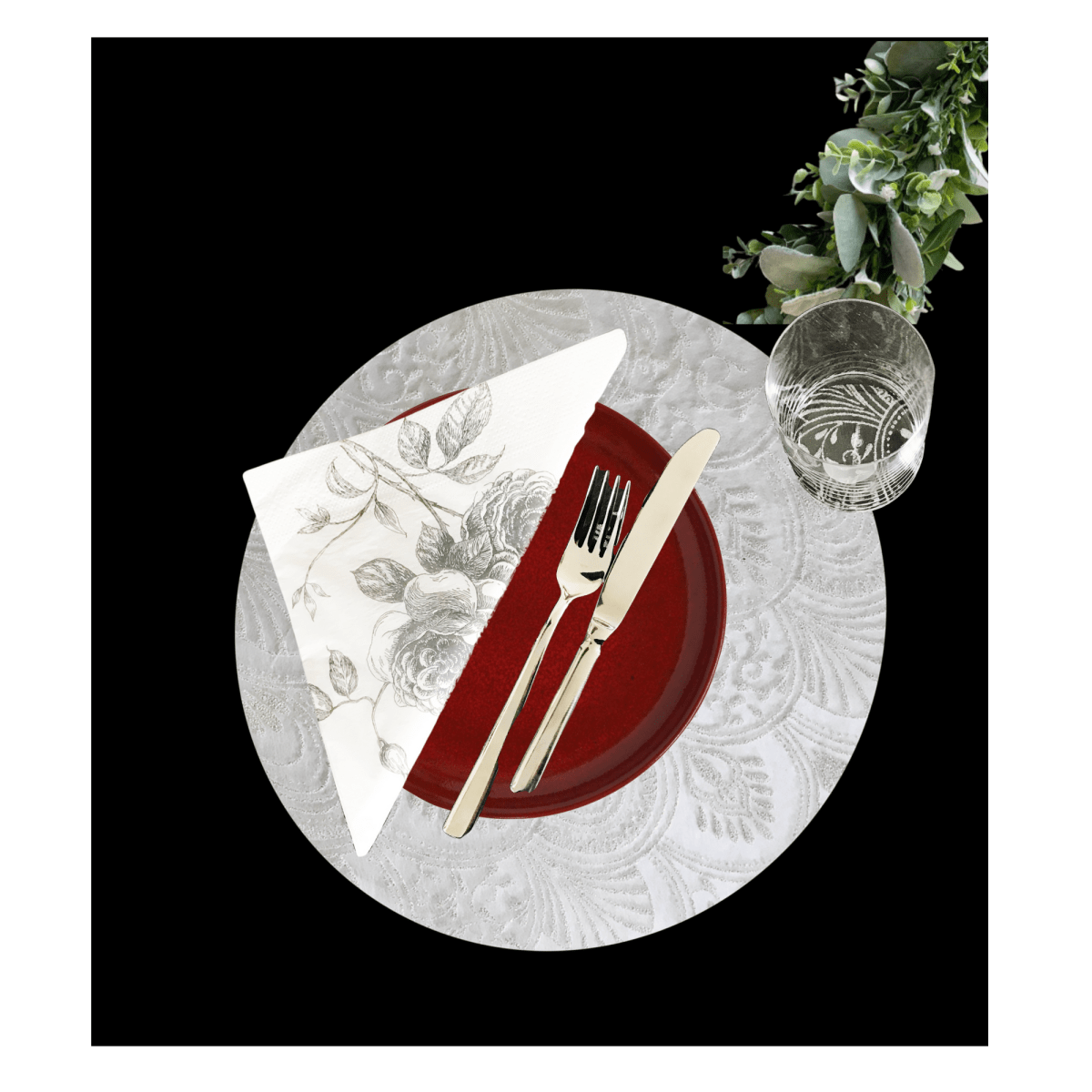White Placemats (Milano Design)(Pack of 25) - Place Matters