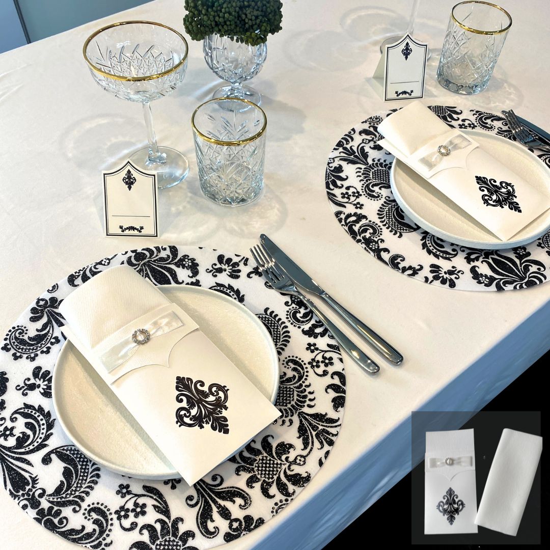 Wholesale Menu/Napkin Covers (Royale Design) Pack of 25| Saunders Concepts - Place Matters