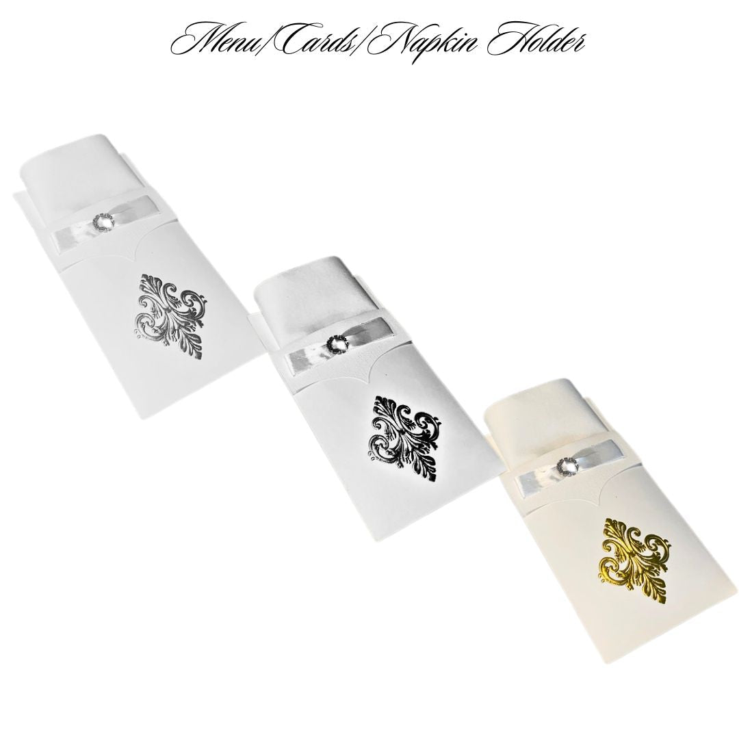 Wholesale Menu/Napkin Covers (Royale Design) Pack of 25| Saunders Concepts - Place Matters