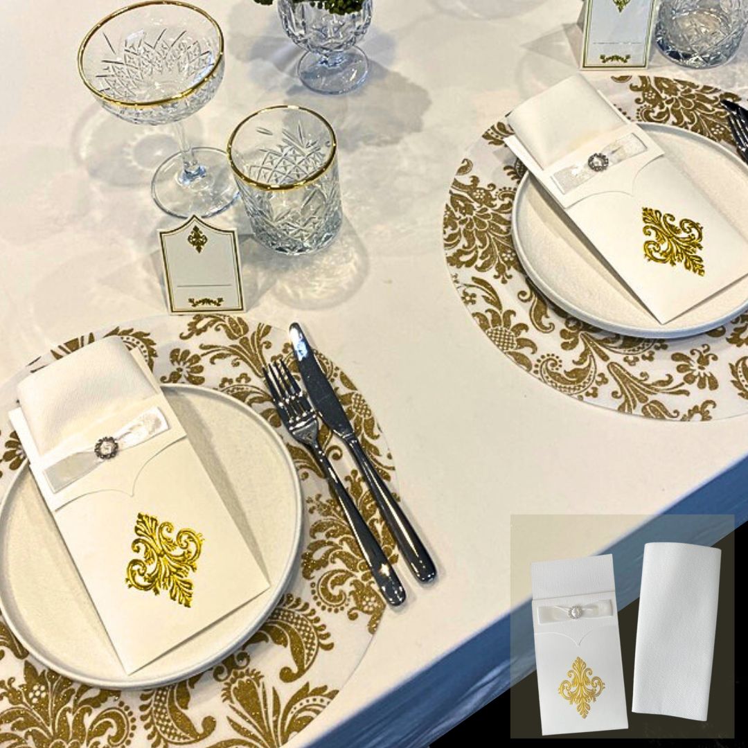 Wholesale Menu/Napkin Covers (Royale Design) Pack of 25| Saunders Concepts - Place Matters