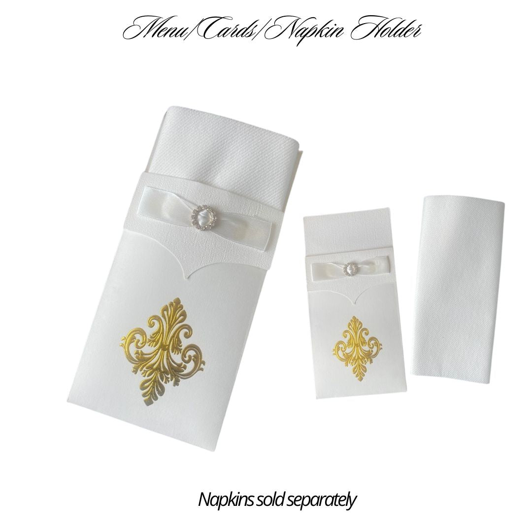 Wholesale Menu/Napkin Covers (Royale Design) Pack of 25| Saunders Concepts - Place Matters
