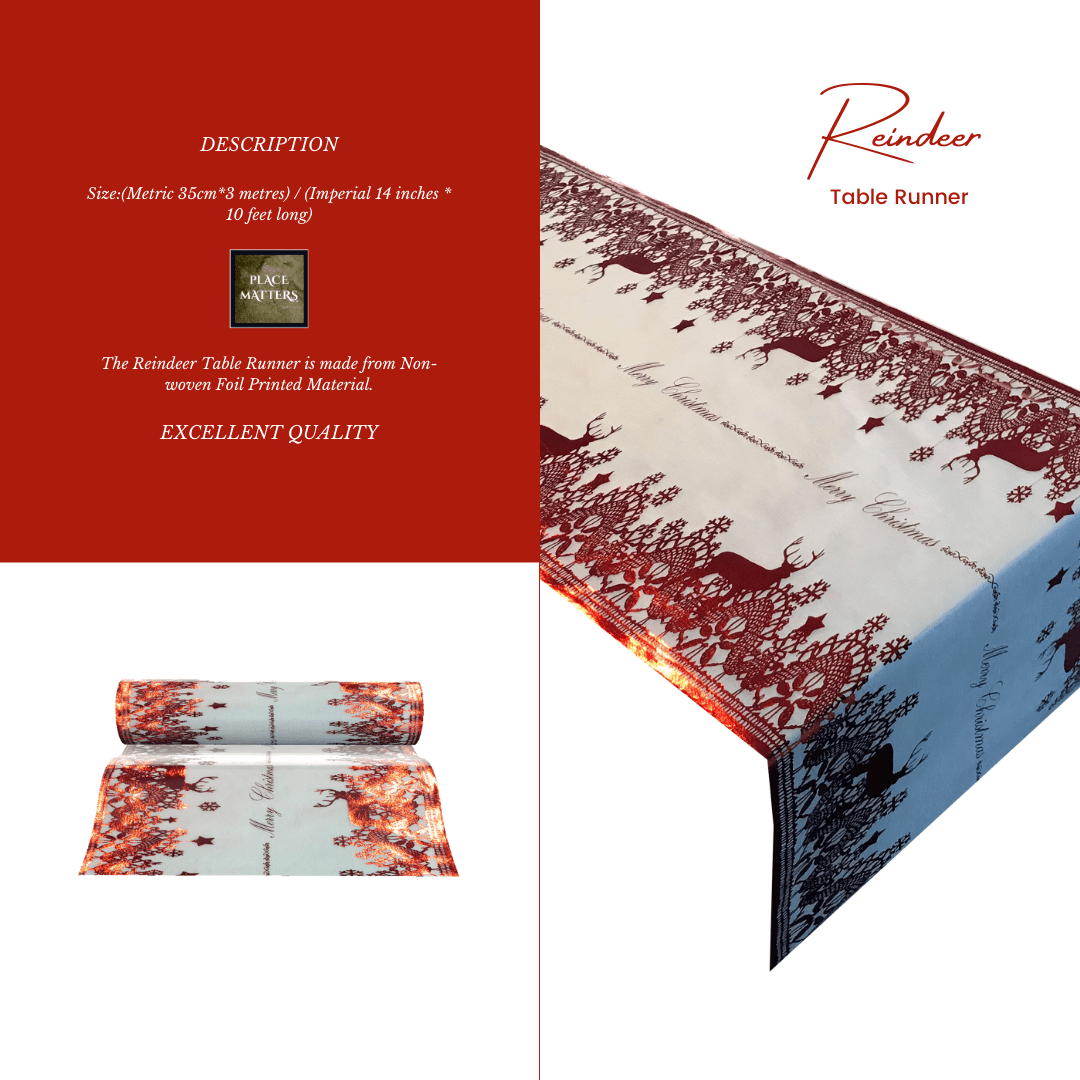 Red Christmas Table Setting Pack for 10 — Anni Xmas + Runner - Place Matters