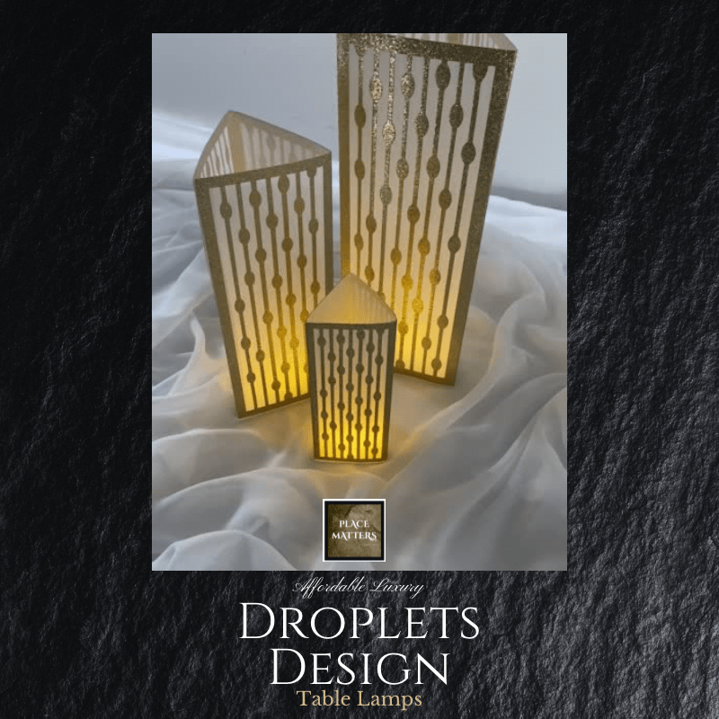 Gold Table Decorations (Droplets Design)(Pack of 3) - Place Matters