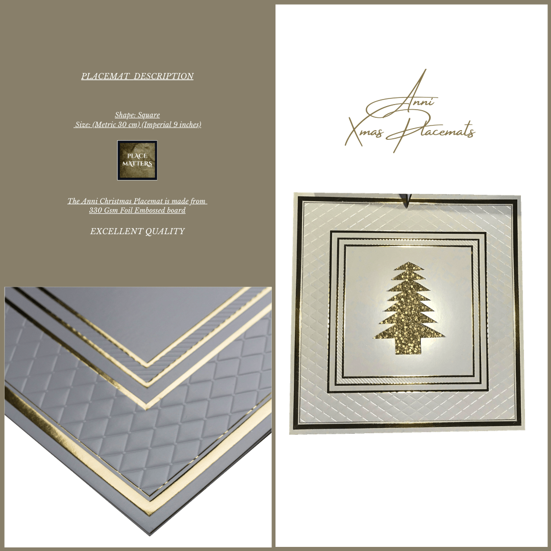 Gold Christmas Table Setting for 10 - Reindeer Runner - Place MattersChristmas Table Setting Pack