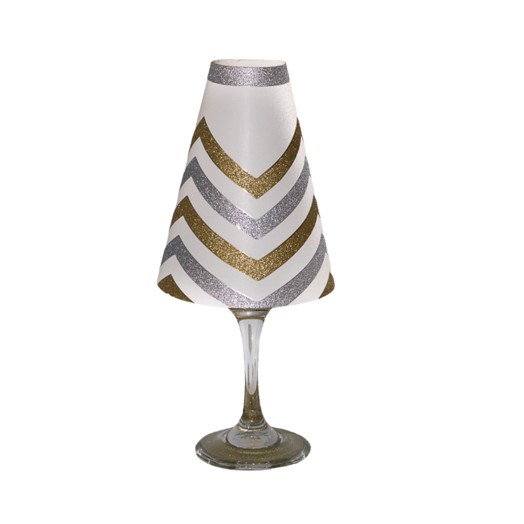 Chevron Wine Glass Lamp Shades (Pack of 6) - Place Matters