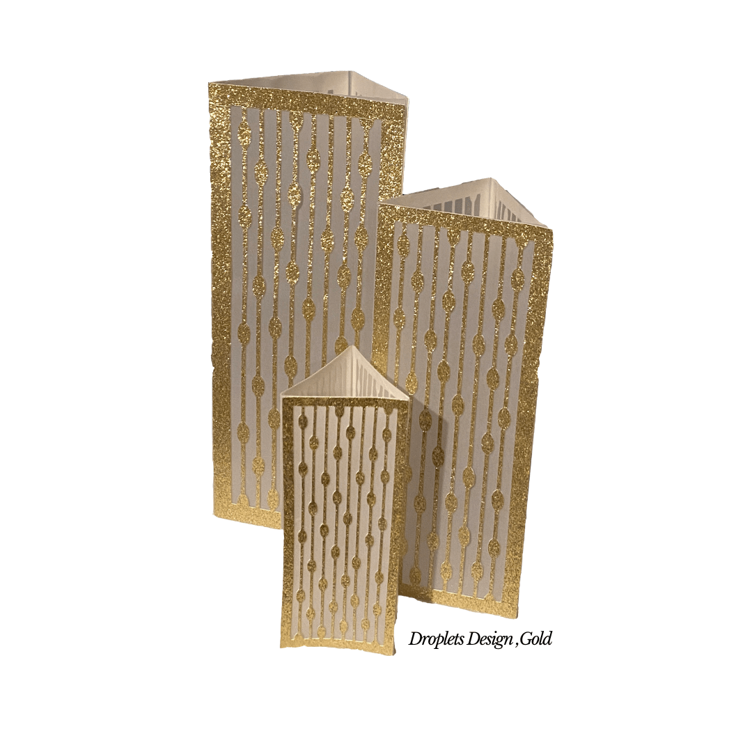 Gold Table Decorations (Droplets Design)(Pack of 3) - Place Matters