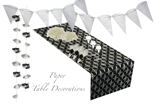 Black Table Runner - Diamonds Design - Place Matters