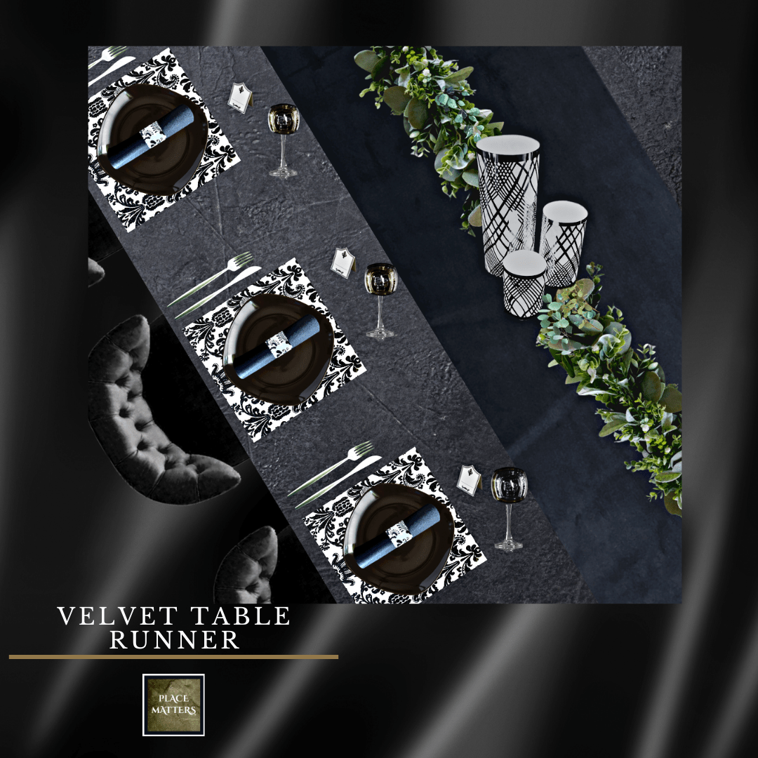 Velvet Blue Table Runners - Place Matters