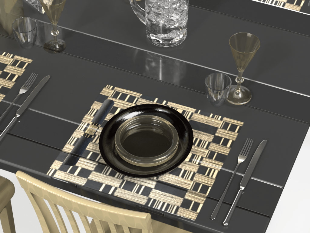 Black & Cream Napkin Wraps (Bricks Design) - Place Matters