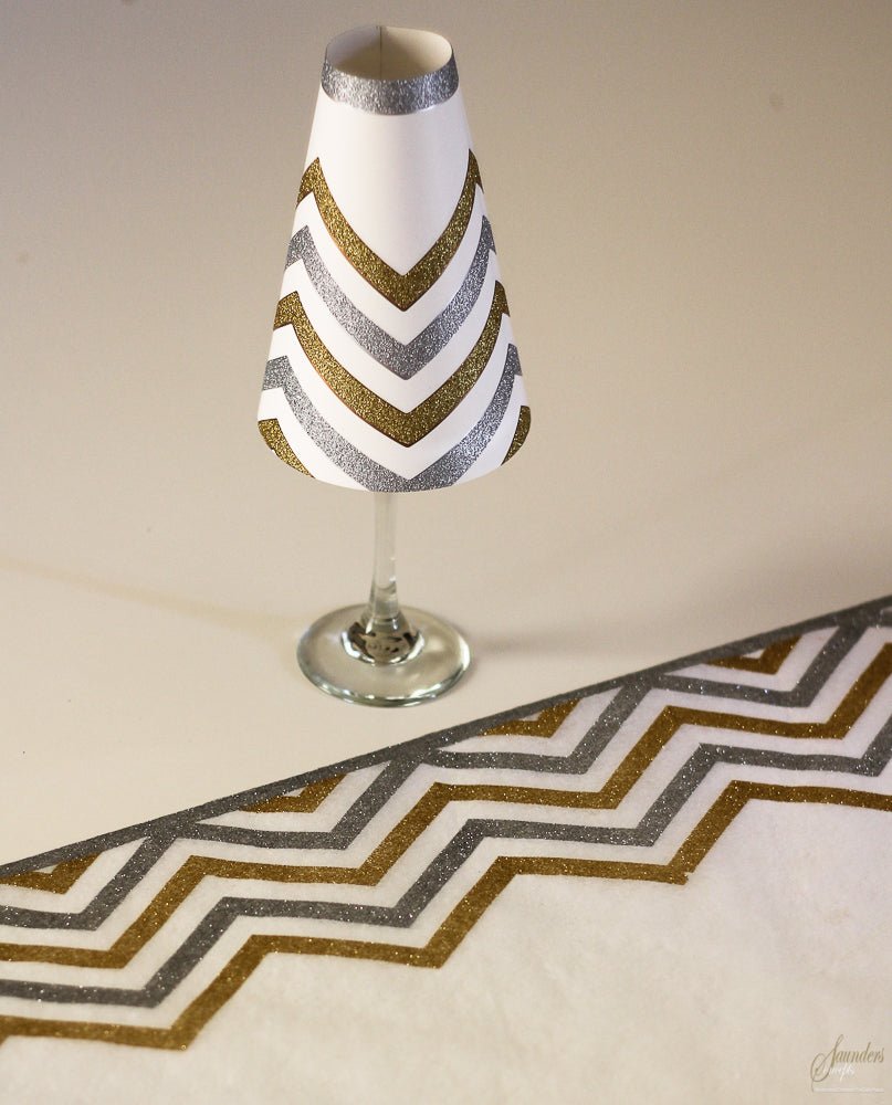 Chevron Wine Glass Lamp Shades (Pack of 6) - Place Matters