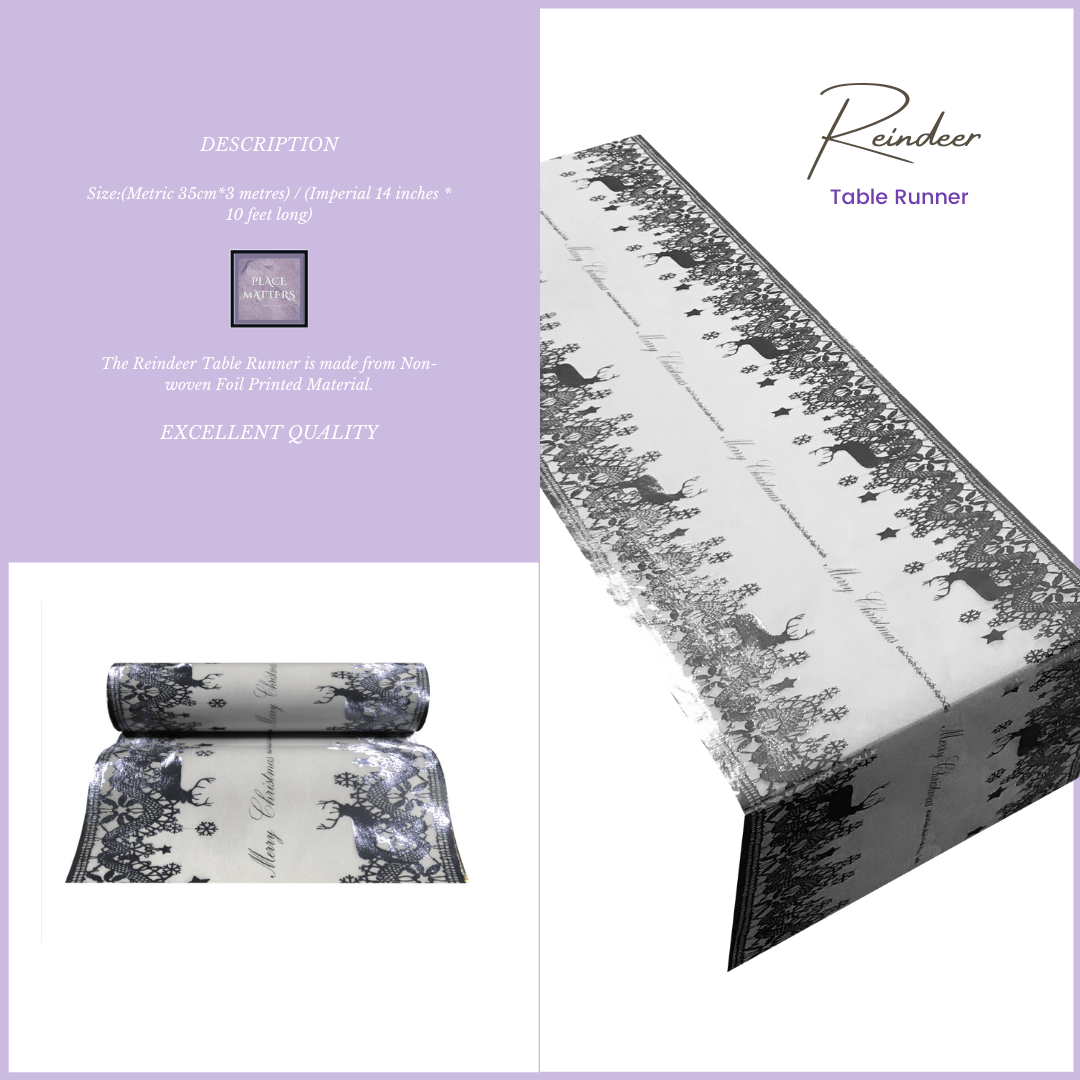 Silver Christmas Table Setting Pack for 10 - Anni Xmas + Runner - Place MattersChristmas Table Setting Pack