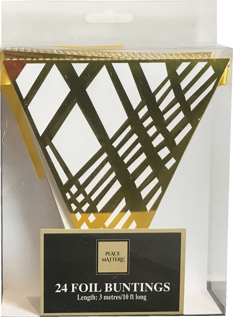 Gold Foil Buntings (Weave Design) - Place Matters
