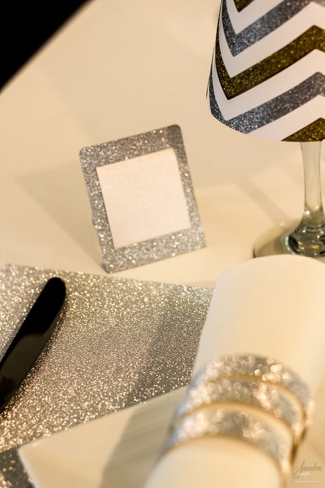 Gold Glitter Place Cards (Glitter Design) - Place Matters