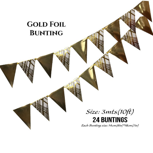 Gold Foil Buntings (Weave Design) - Place MattersBuntings
