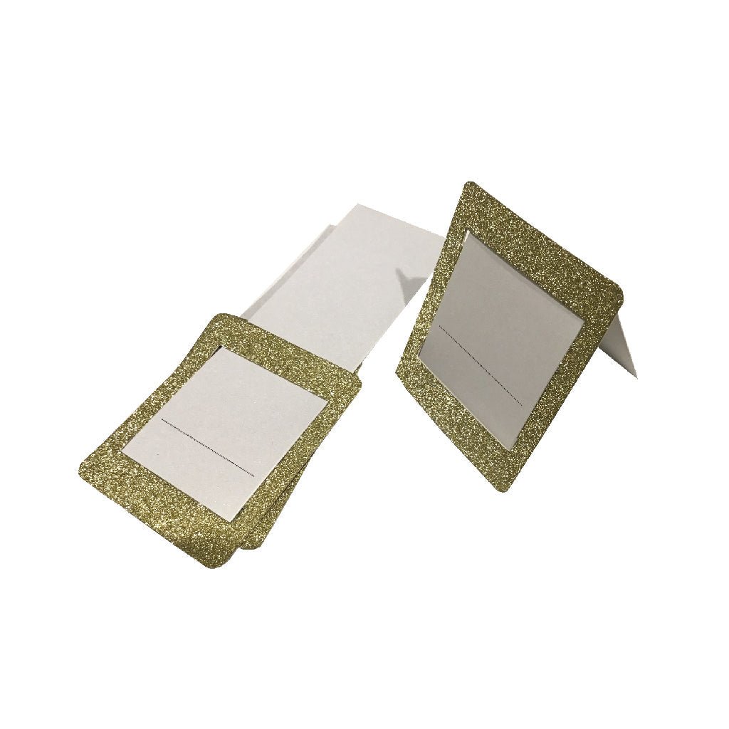 Gold Glitter Place Cards (Droplets Design) - Place Matters