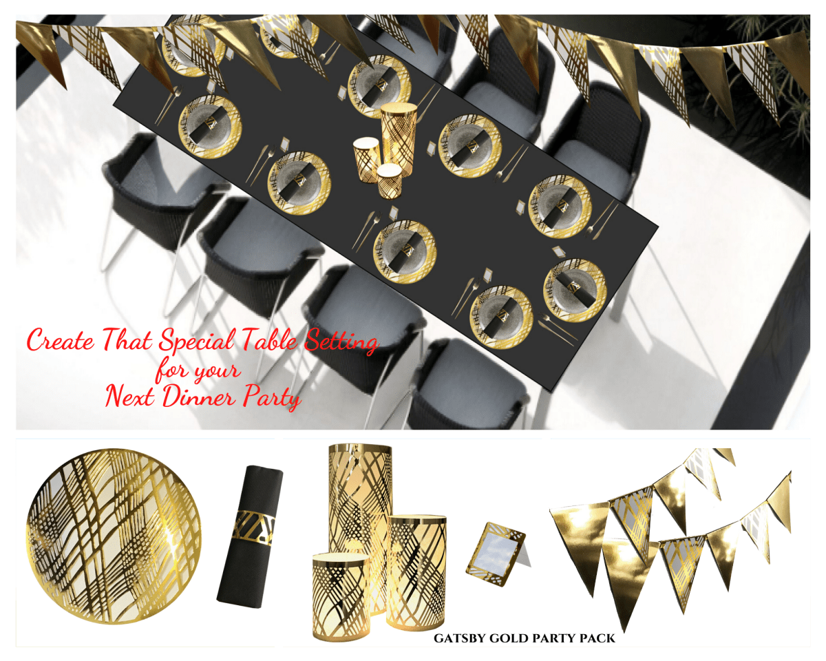 Gatsby Gold Party Pack Weave Design - Place MattersParty Pack