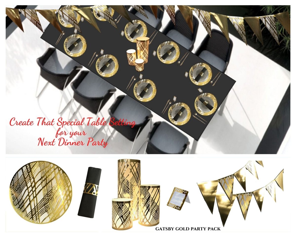 Gatsby Gold Party Pack Weave Design - Place MattersParty Pack
