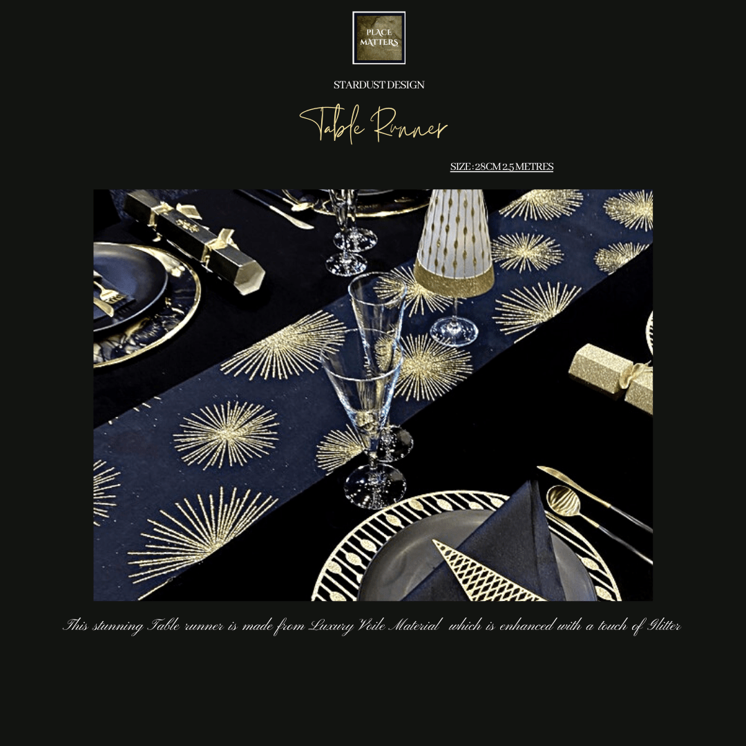Black Stargaze Table Runners - Place MattersTable Runners