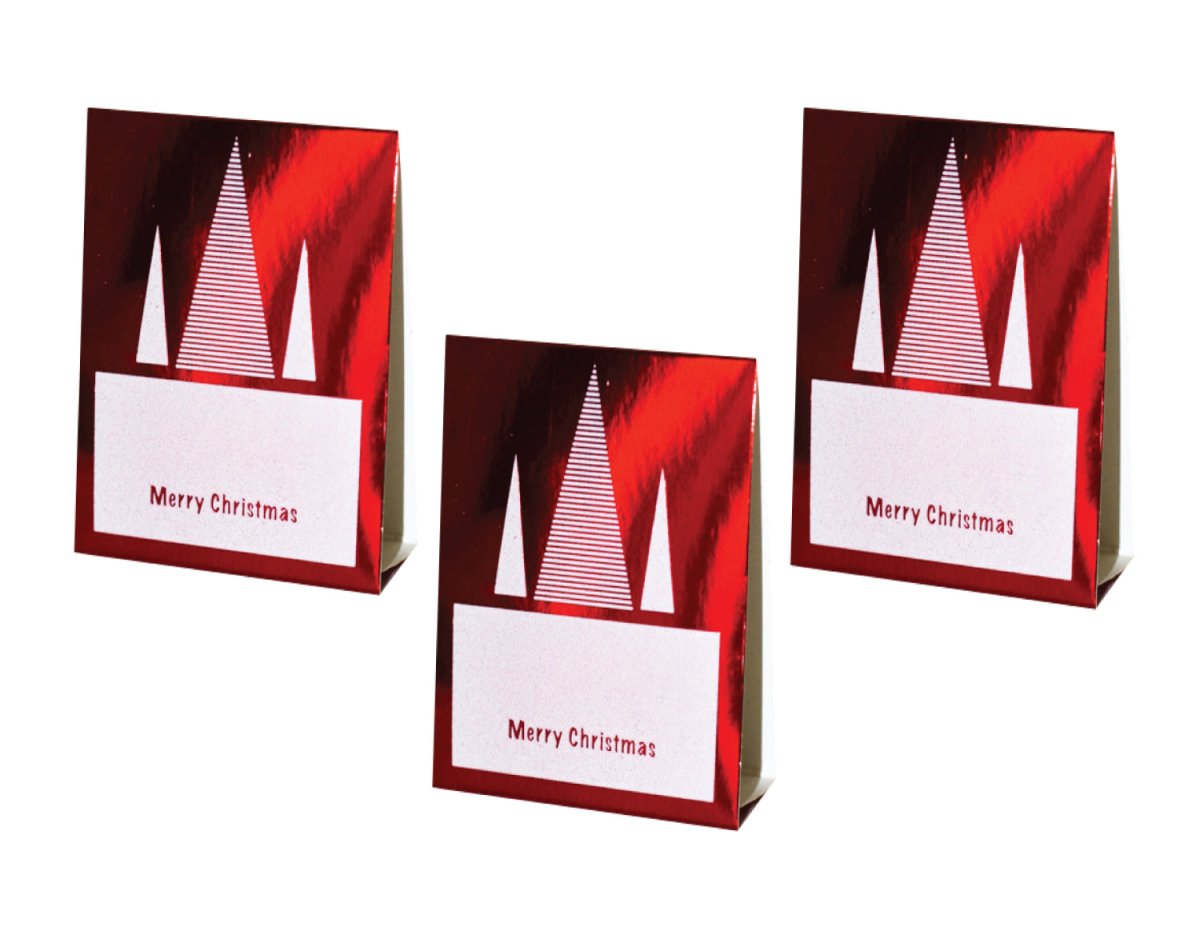 Place Cards (Stripe Foil Christmas Tree) - Place MattersChristmas Table Decor