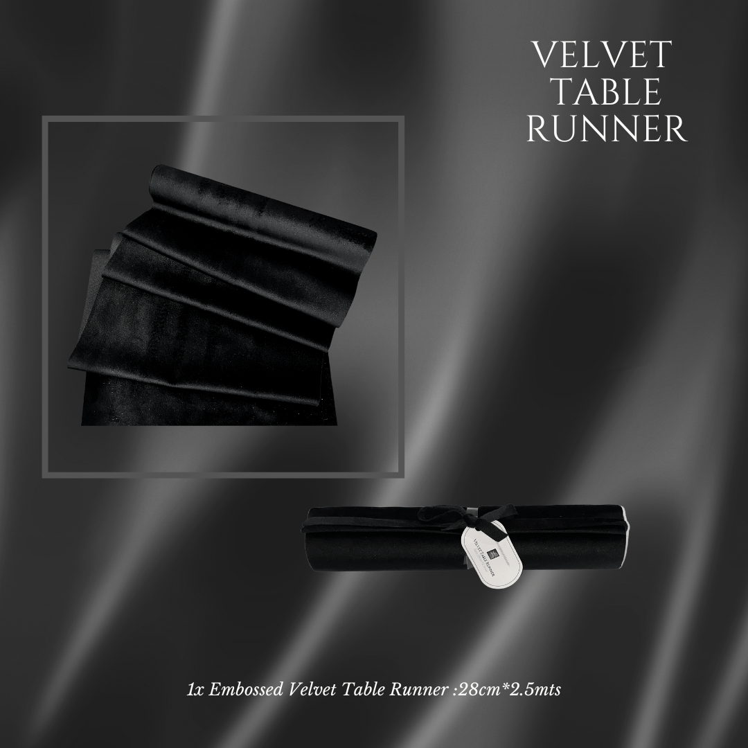 Black Table Setting Pack for 10 — + Table Runner - Place Matters