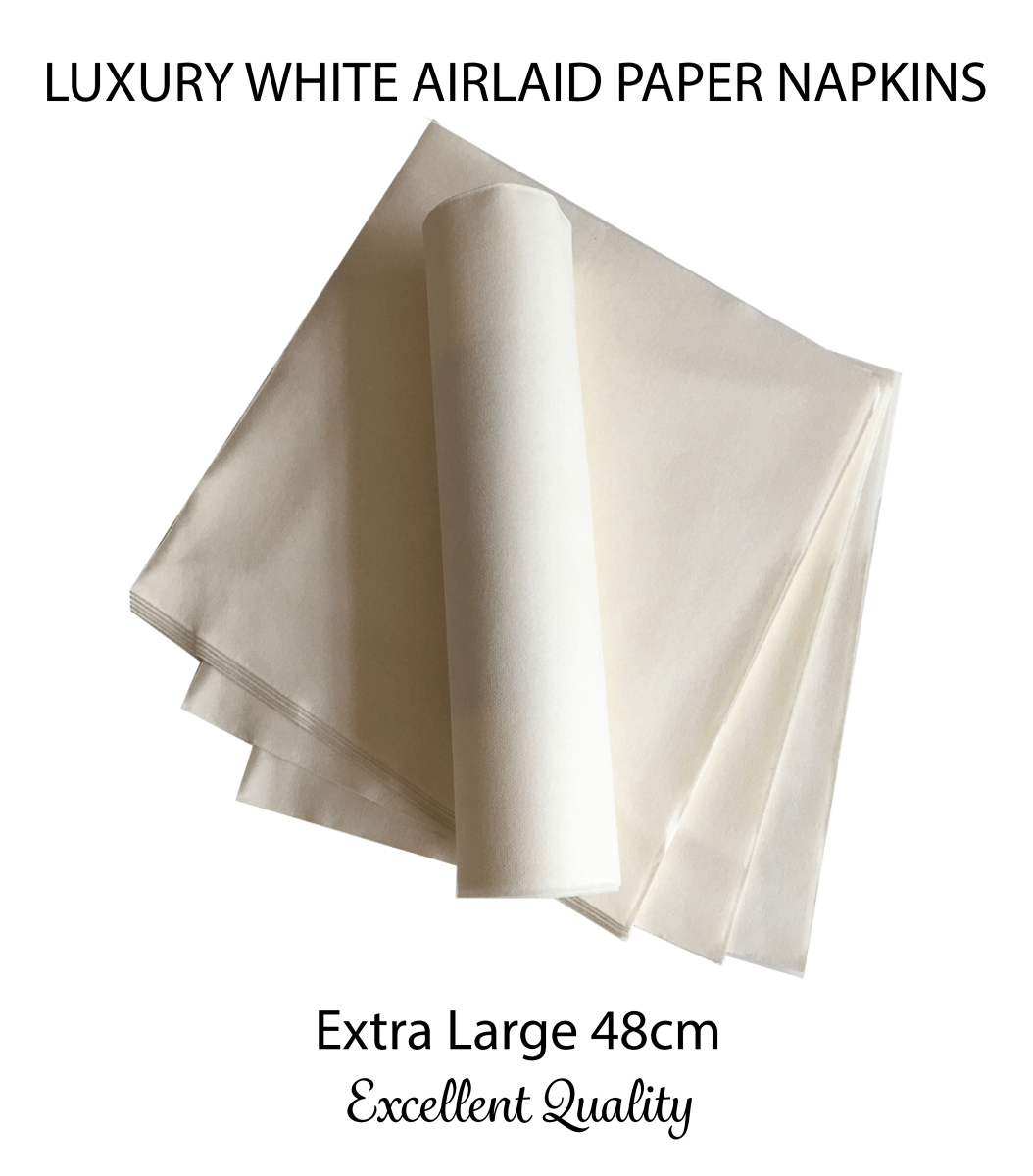 White Paper Napkins (Luxury Airlaid Paper) (Extra Large) - Place MattersNapkins
