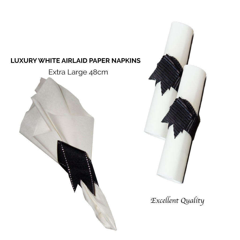 White Paper Napkins (Luxury Airlaid Paper) (Extra Large) - Place MattersNapkins