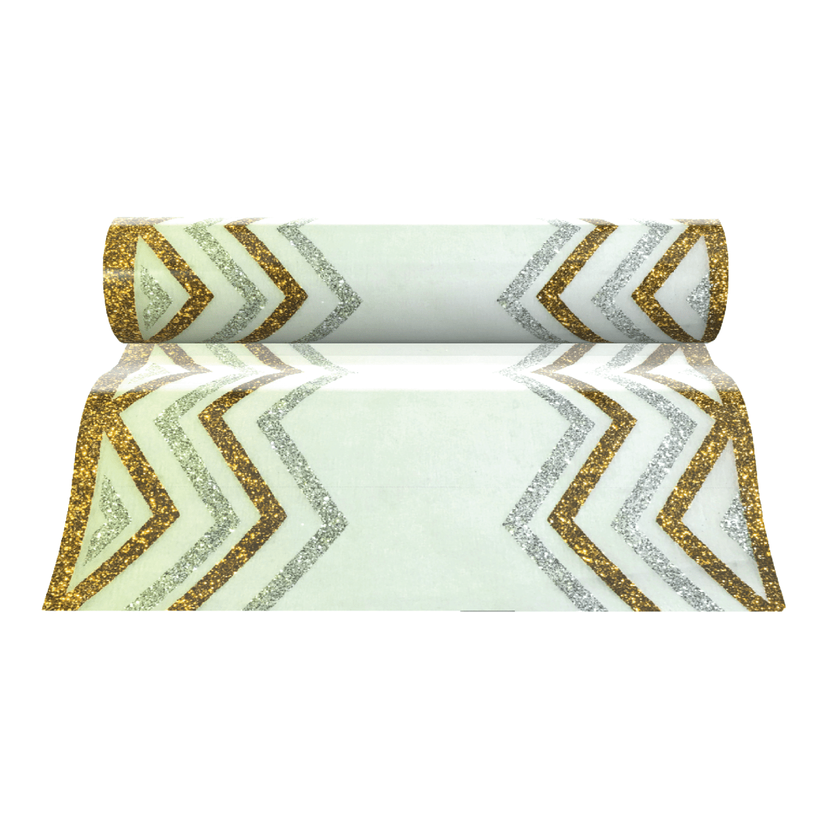 Chevron Glitter Table Runners - Gold & Silver Stripe - Place MattersTable Runners