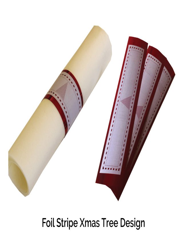 Christmas Napkin Wraps (Stripe Xmas Tree Design) - Place MattersChristmas Table Decor