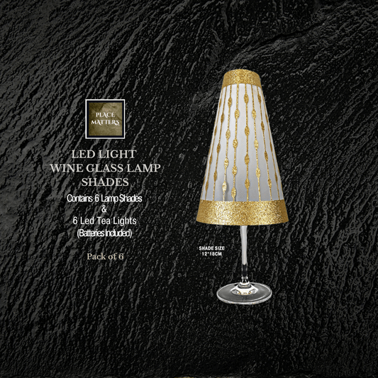 Wine Glass Lamp Shades (Droplets Design)(Pack of 6)