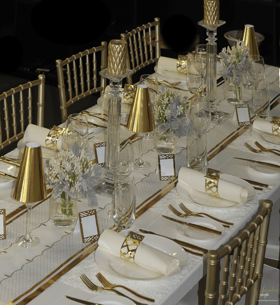 Timeless Elegance: Bring Affordable Luxury to Your Gold Anniversary Table with Exquisite Placemats Table Runners and Table Decor - Place Matters