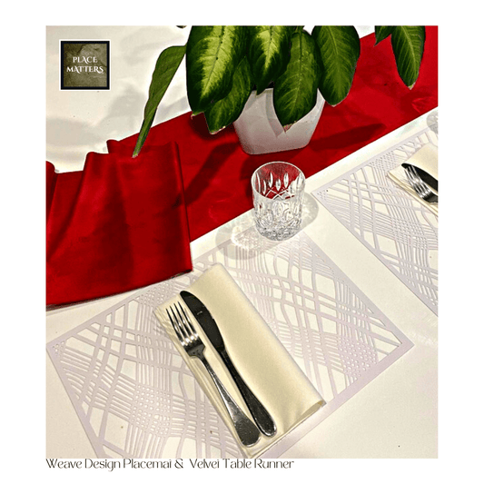 Velvet Red Elegance How Placemats and Table Runners Create Affordable Luxury Table Decor - Place Matters