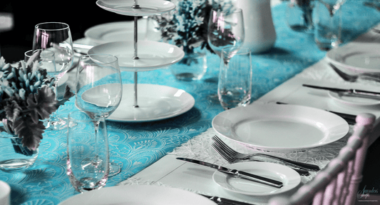 Wholesale Milano Blue Teal Table Runner: Elevate Your Table Decor with Placemats for Affordable Luxury - Place Matters