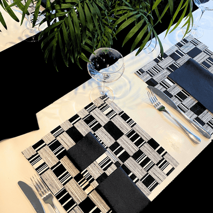 Black Table Setting Pack for 10 — + Table Runner - Place Matters